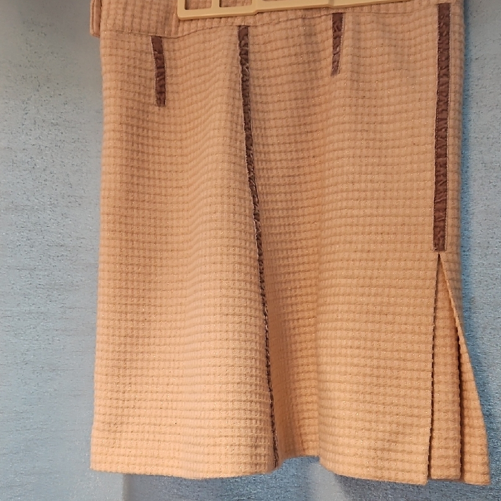 Marc Jacobs Cream and Brown A-Line Skirt